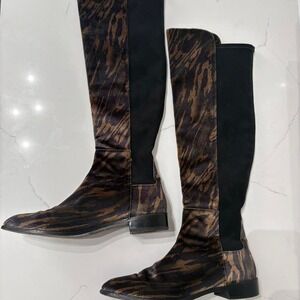 Stuart Weitzman tiger print suede over-the-knee boots size 10